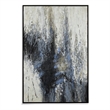 Blue Quiet in Blue Canvas Fabric with Black Frame