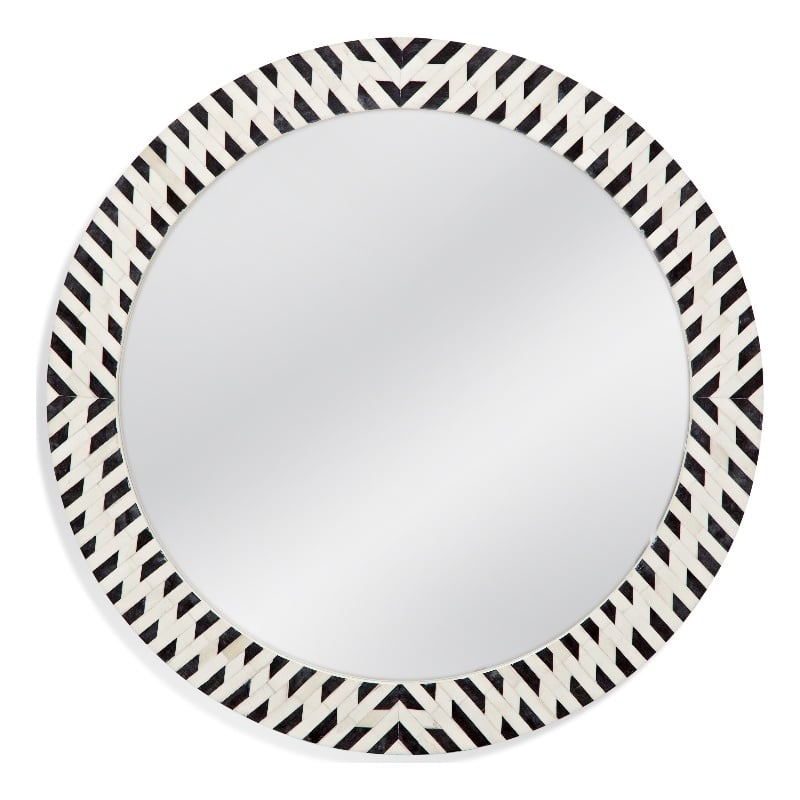 Joey Wall Mirror in Black Resin and Bone