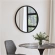 Jackie Round Wall Mirror in Black Metal Finish