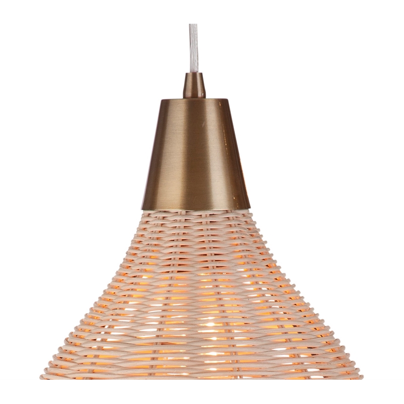 Elliott Pendant in Natural Brown Rattan