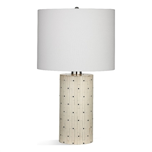 sweere table lamp in cream and black bone and resin