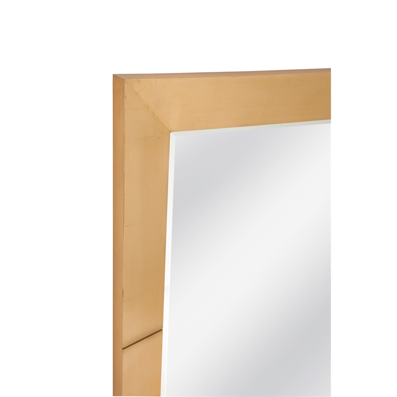 Agatha Leaner Mirror in Gold Finished Pine Wood Frame