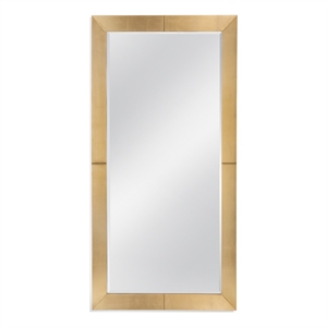 Agatha Leaner Mirror in Gold Finished Pine Wood Frame