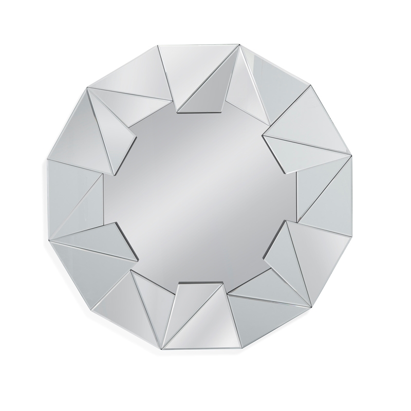 Gannon Wall Mirror in Clear Mirror Glass and Engineered Wood