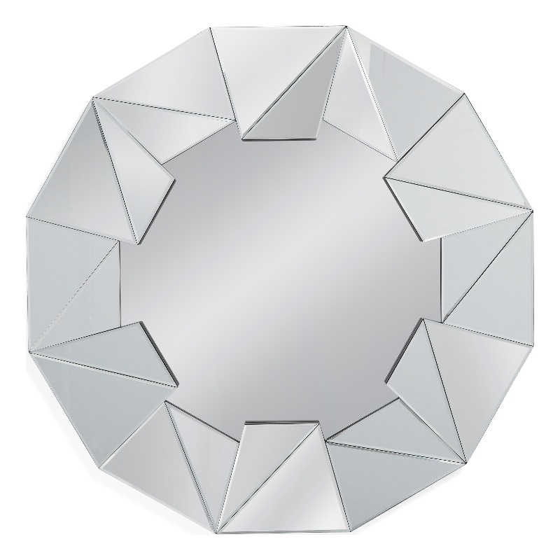 Gannon Wall Mirror in Clear Mirror Glass and Engineered Wood