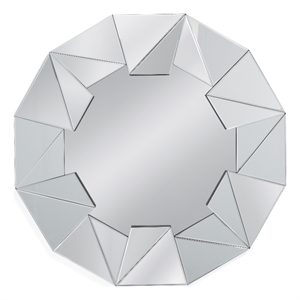 Gannon Wall Mirror in Clear Mirror Glass and Engineered Wood