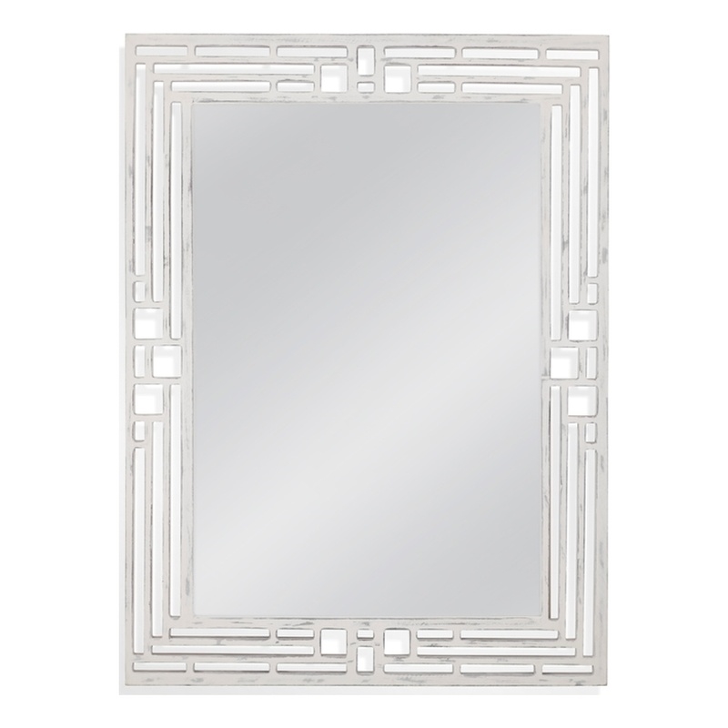 Epsilon Wall Mirror in White Engineered Wood