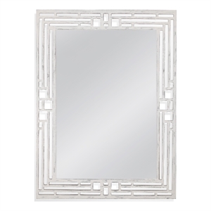 Epsilon Wall Mirror in White Engineered Wood