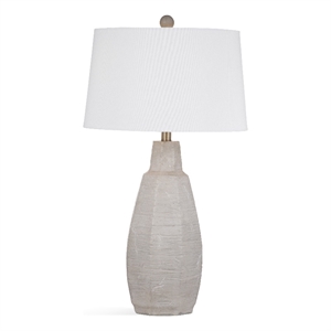 plata table lamp in white washed cement stone