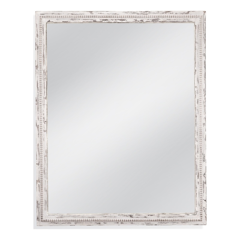 Tuolumene Wall Mirror in Distressed White Engineered Wood