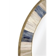 Keena Wall Mirror in Blue Gray and Ivory Bone and Resin