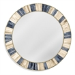 Keena Wall Mirror in Blue Gray and Ivory Bone and Resin