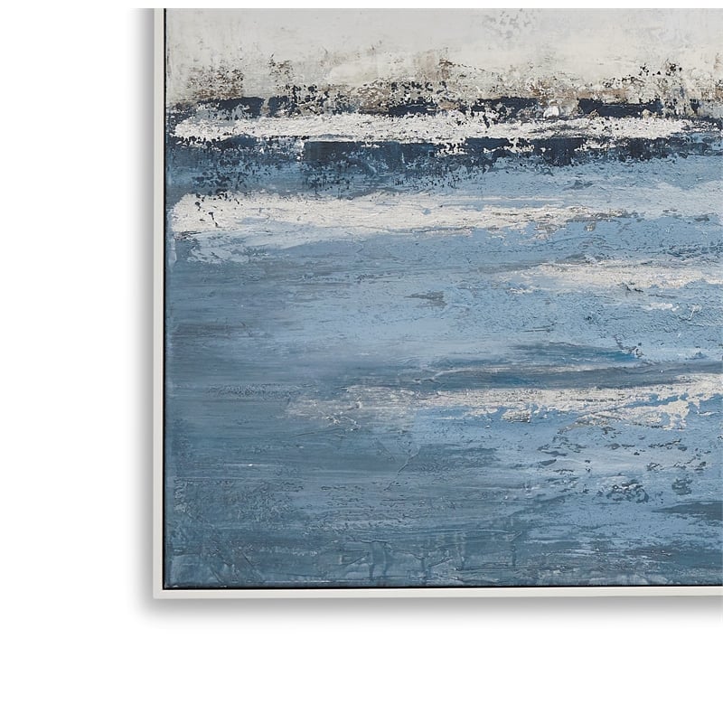 Soft Waves Canvas in White Frame on Gallery Wrapped Canvas Fabric