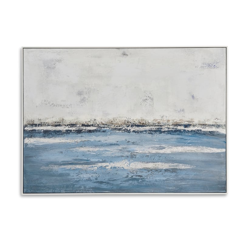 Soft Waves Canvas in White Frame on Gallery Wrapped Canvas Fabric