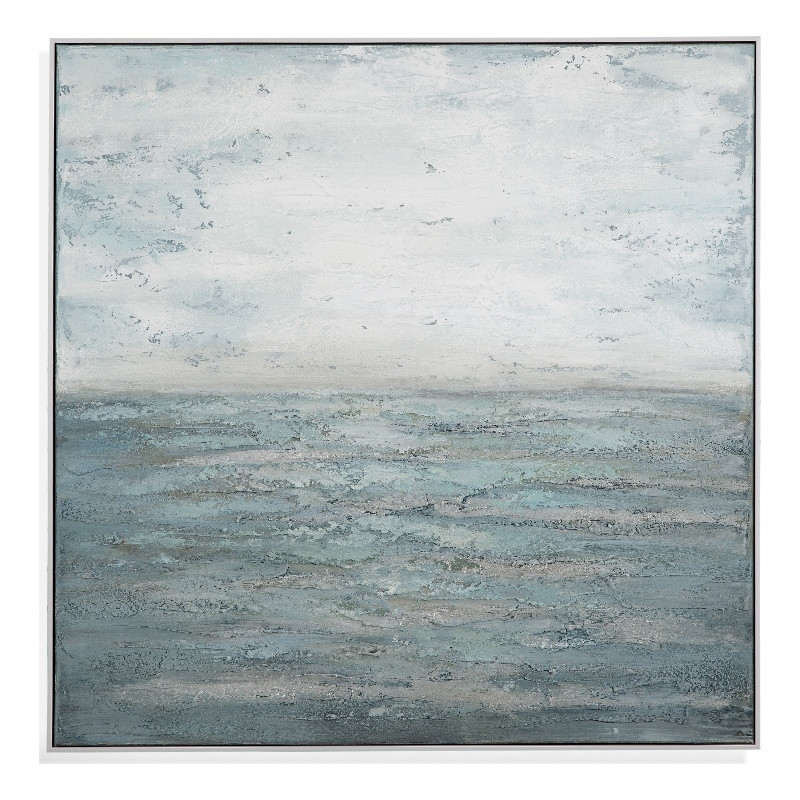 Landslide in White Framed Gallery Wrapped Canvas Fabric