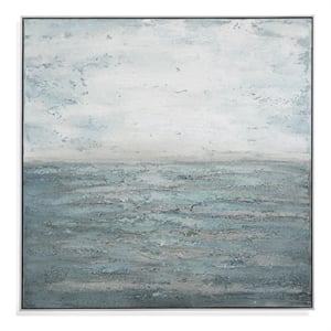 Landslide in White Framed Gallery Wrapped Canvas Fabric