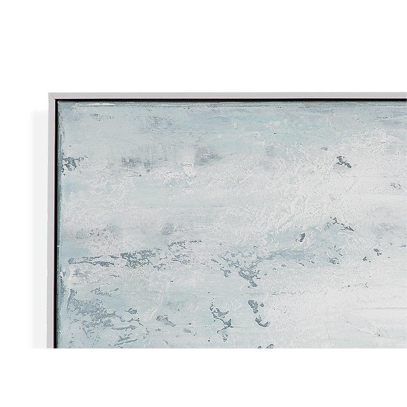 Landslide in White Framed Gallery Wrapped Canvas Fabric