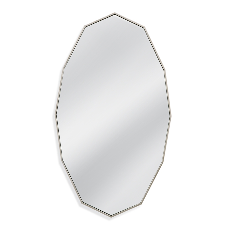 Turning Leaf Wall Mirror in Silver Metal