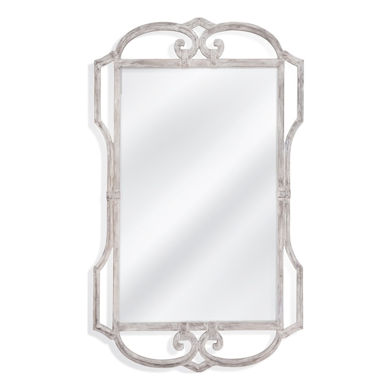 Carthage Wall Mirror in White Washed Wood