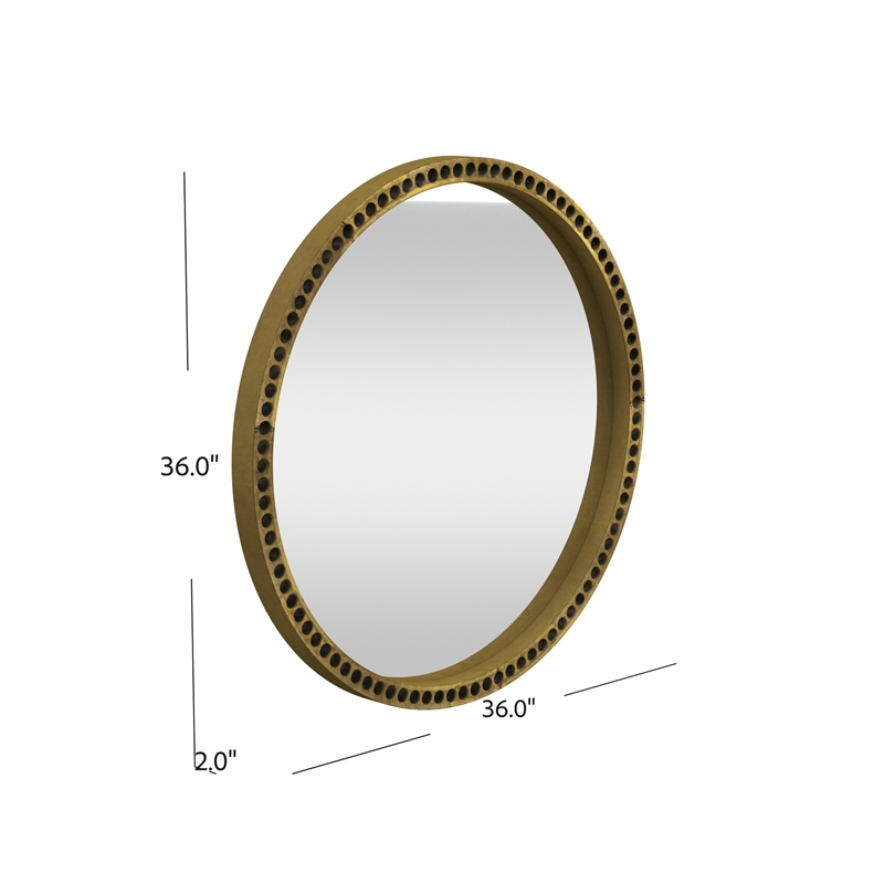 Sansee Wall Mirror in Brass Clad Engineered Wood