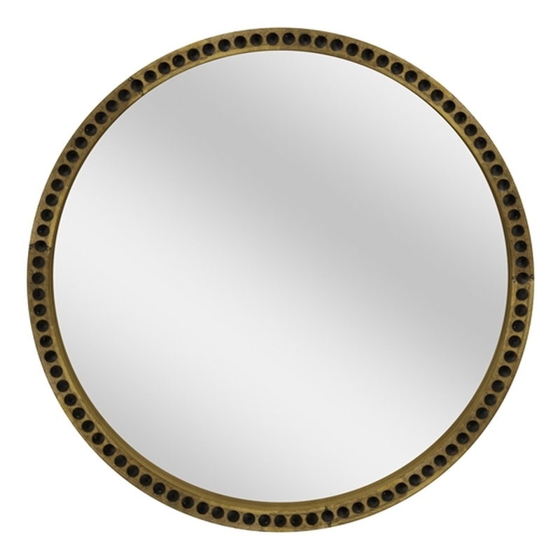 Sansee Wall Mirror in Brass Clad Engineered Wood