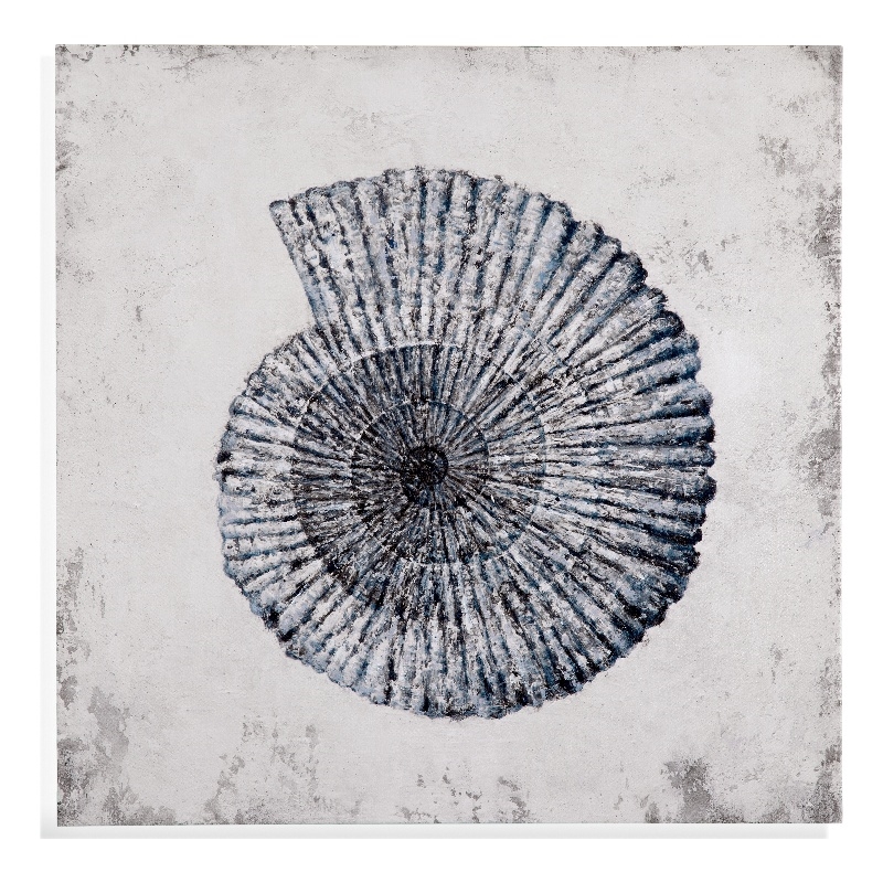 Shell II in Blue on Gallery Wrapped Canvas Fabric