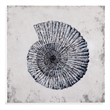 Shell II in Blue on Gallery Wrapped Canvas Fabric