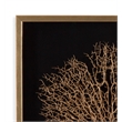 Silouette Sea Fan Wall Art in Gold with Wood Frame