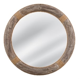 Frederick Wall Mirror in Natural Wood Frame