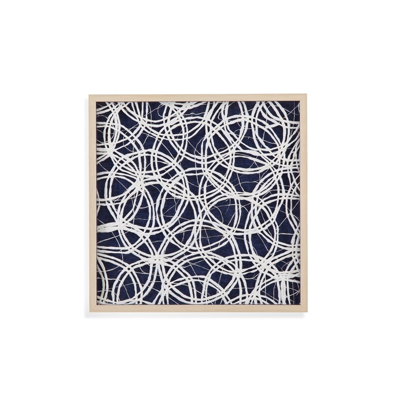 Selective Wall Art in Blue with Natural Blonde Wood Frame