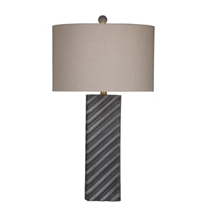 gannex table lamp in gray cement stone