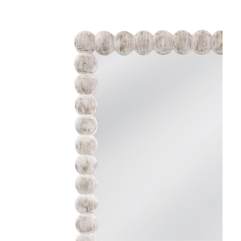 Mandith Floor Mirror in White Wood