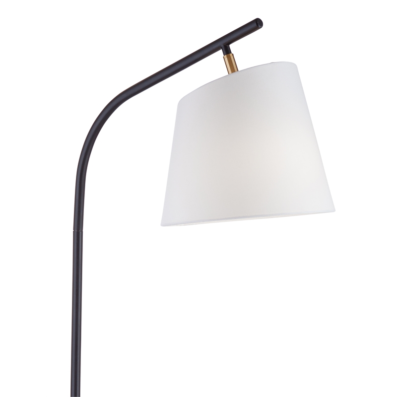 Studio Floor Lamp in Black Metal with Marble Base