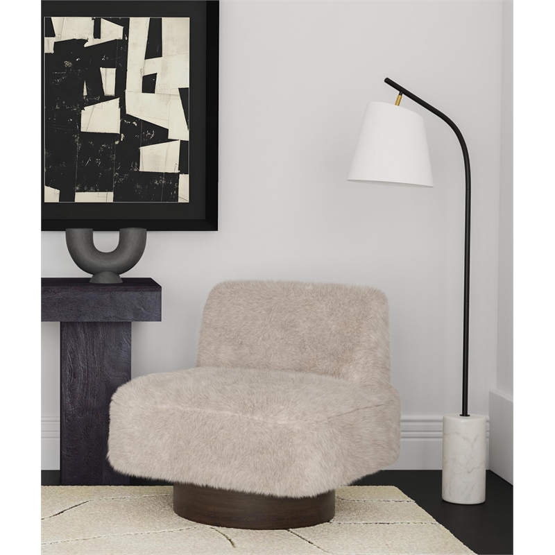 Studio Floor Lamp in Black Metal with Marble Base