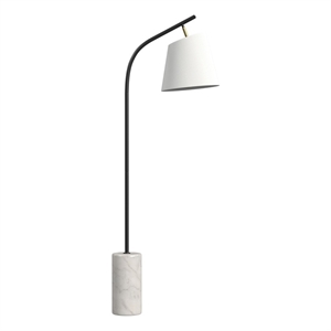 Studio Floor Lamp in Black Metal with Marble Base