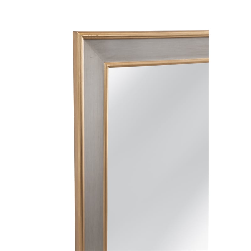 Doubled Wall Mirror in Antique Gold and Silverleaf Polyurethane