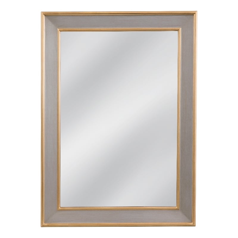 Doubled Wall Mirror in Antique Gold and Silverleaf Polyurethane