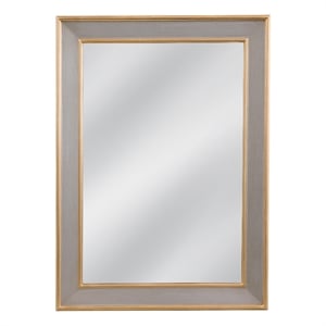 Doubled Wall Mirror in Antique Gold and Silverleaf Polyurethane