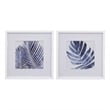 Leaves Set of 2 Matted Prints in White Polyurethane Frame