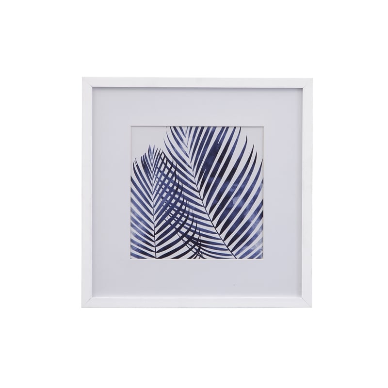 Leaves Set of 2 Matted Prints in White Polyurethane Frame