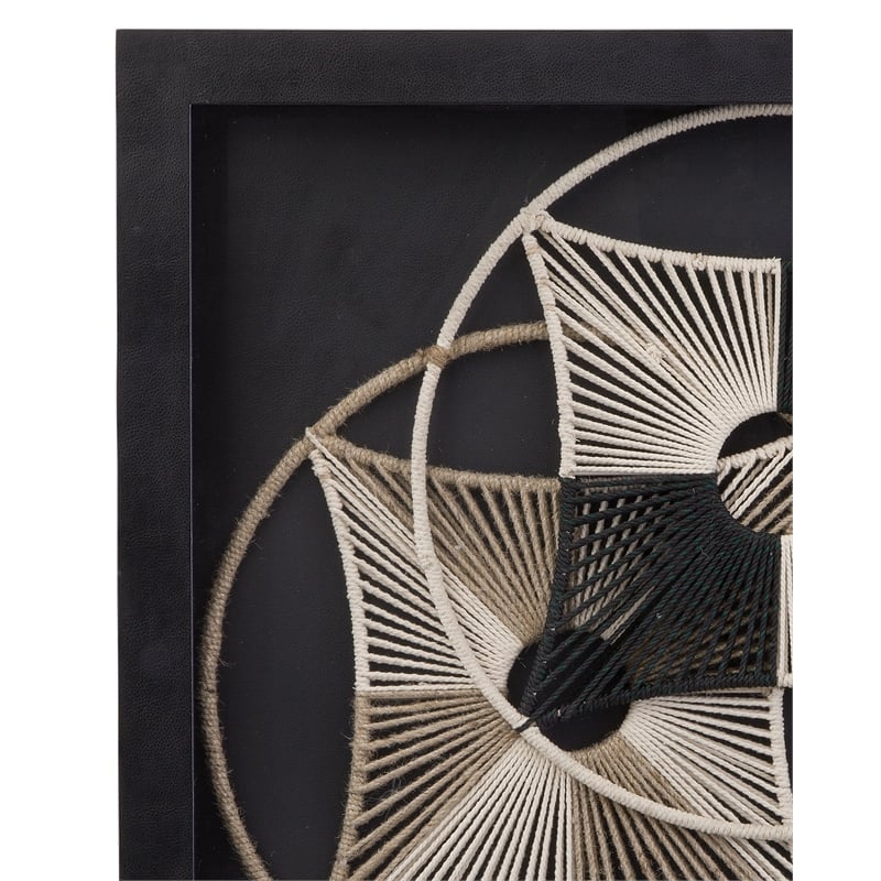 Wrapped Wall Art in Black Wood