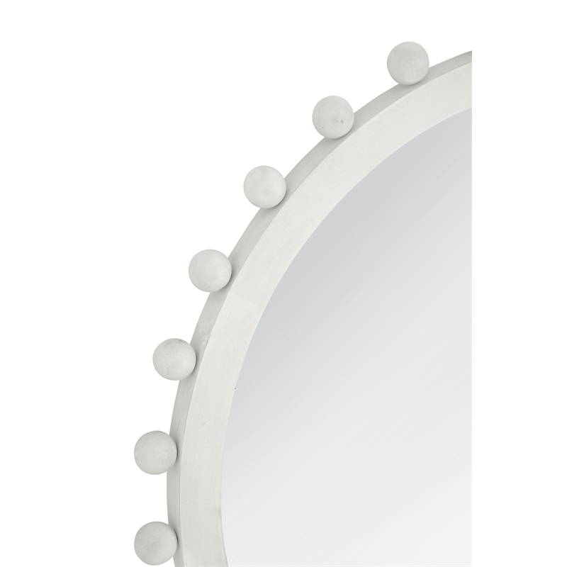 Allard Wall Mirror in Distressed White Wood