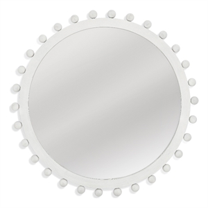 Allard Wall Mirror in Distressed White Wood