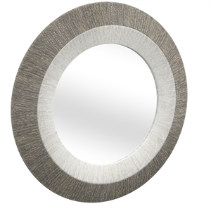 Koree 48&quot Round Oversized Wall Mirror in Gray Rope and Clear Mirror Glass