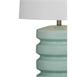 Marzz Table Lamp in Green Ceramic and Antique Brass Metal