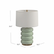Marzz Table Lamp in Green Ceramic and Antique Brass Metal