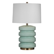 Marzz Table Lamp in Green Ceramic and Antique Brass Metal