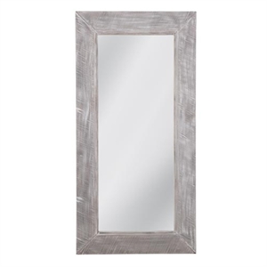 Baker Floor Mirror in White Washed Engineered Wood Frame