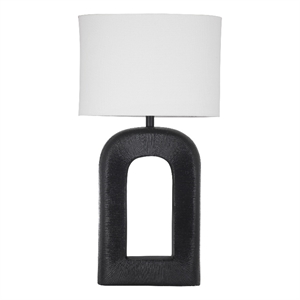 Leers Modern Table Lamp in Black Finished Metal