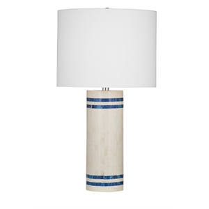 lacey table lamp in blue and white resin and bone